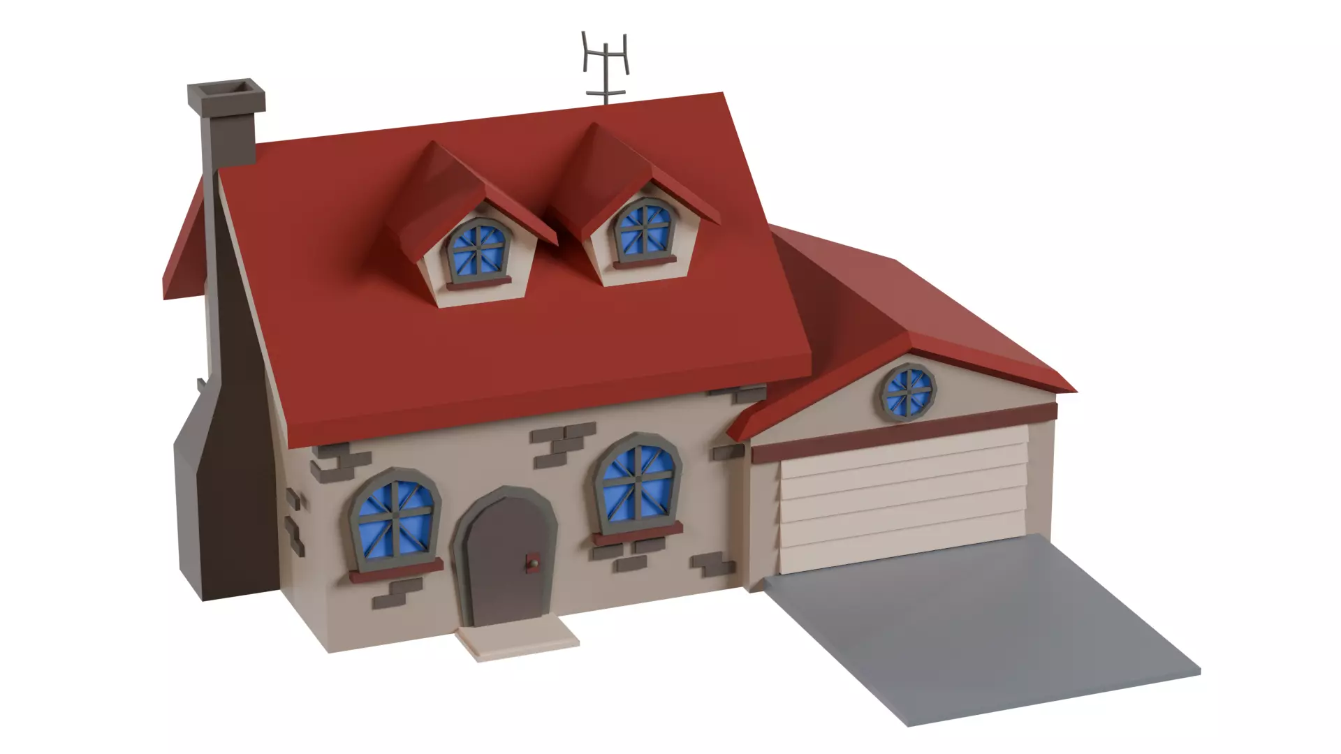 26 Low-Poly Buildings and Houses 3D Model Pack Low-poly 3D model_44