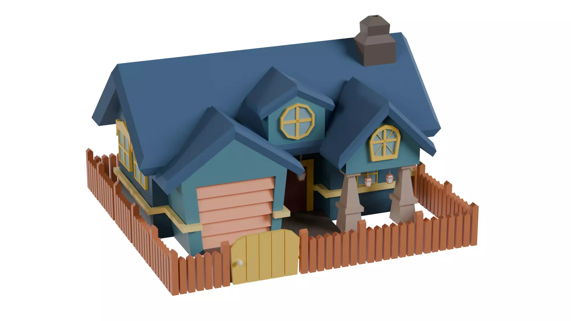 26 Low-Poly Buildings and Houses 3D Model Pack Low-poly 3D model_47