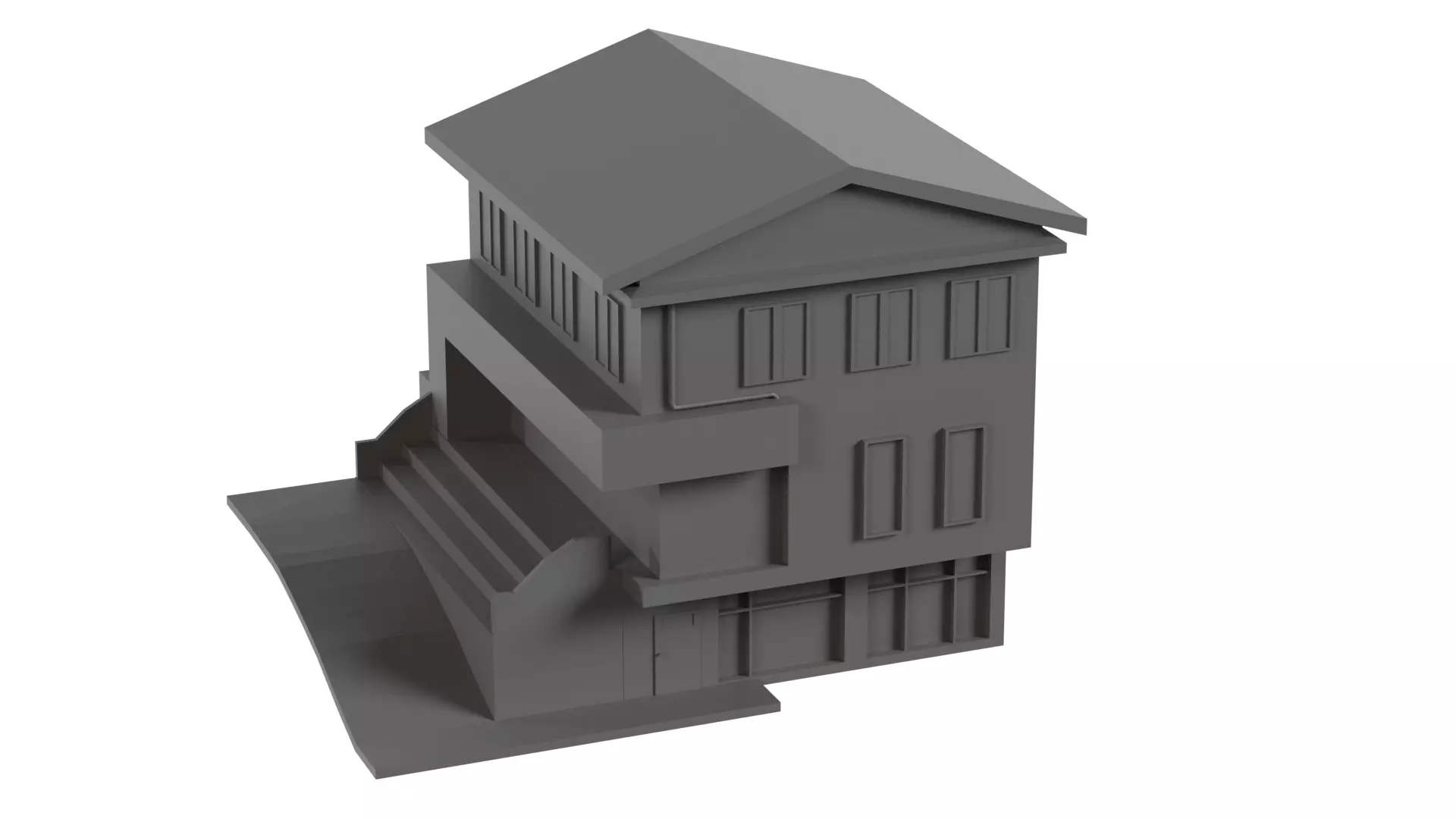 26 Low-Poly Buildings and Houses 3D Model Pack Low-poly 3D model_31