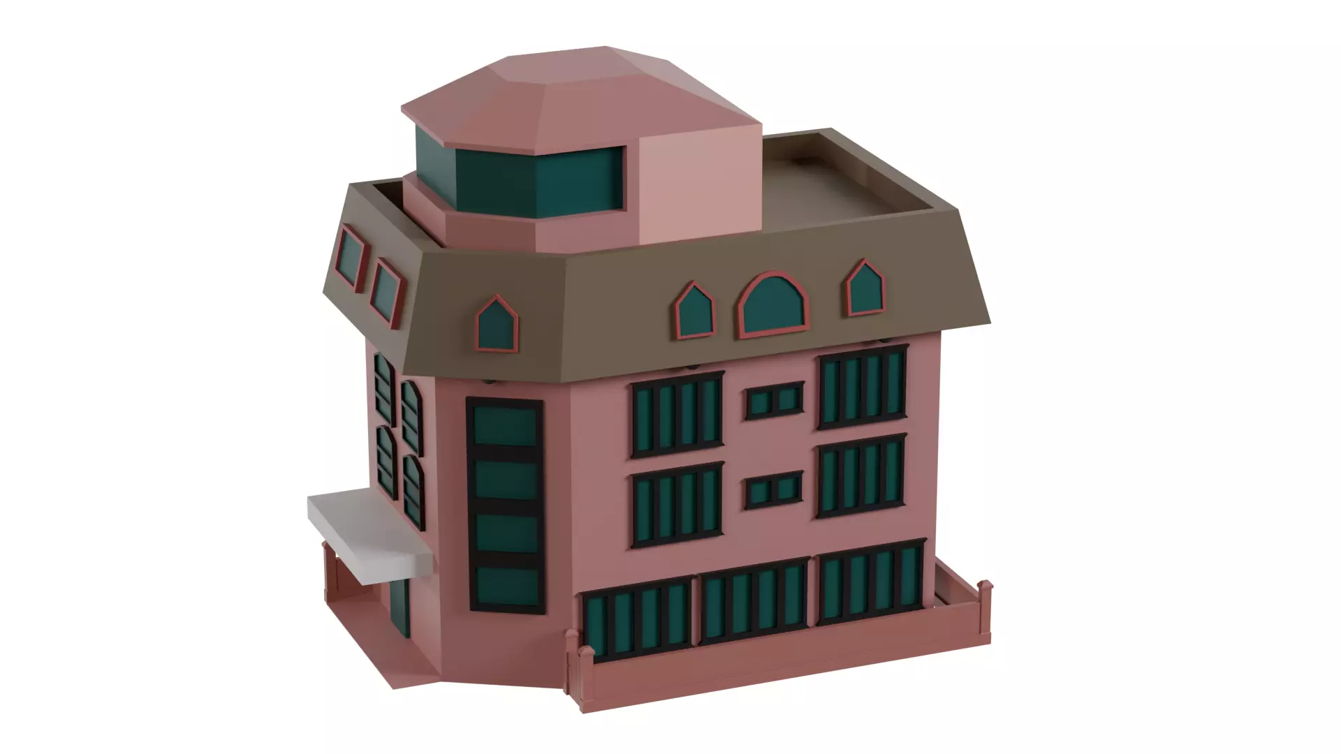 26 Low-Poly Buildings and Houses 3D Model Pack Low-poly 3D model_12
