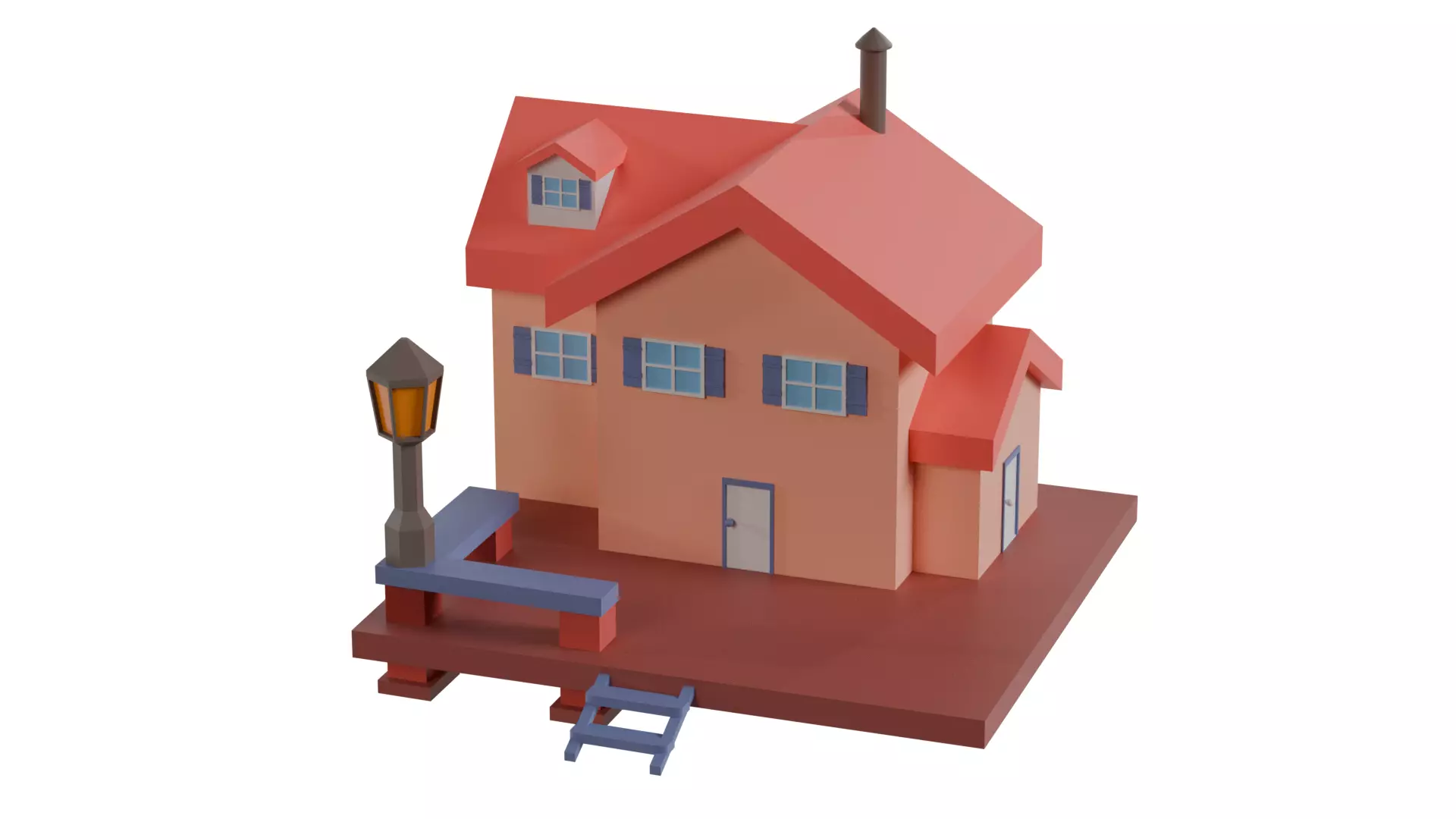 26 Low-Poly Buildings and Houses 3D Model Pack Low-poly 3D model_45