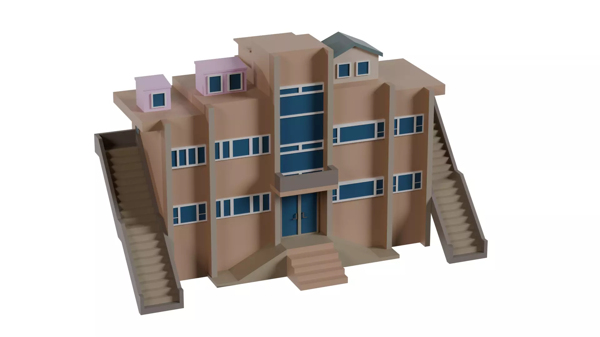 26 Low-Poly Buildings and Houses 3D Model Pack Low-poly 3D model_9