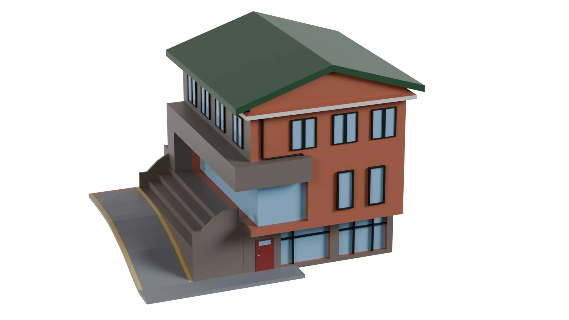 26 Low-Poly Buildings and Houses 3D Model Pack Low-poly 3D model_30