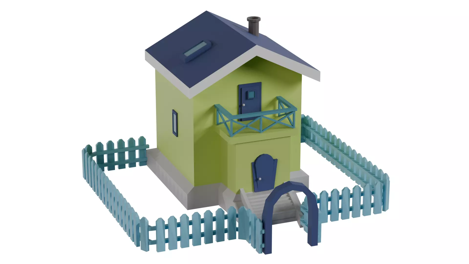 26 Low-Poly Buildings and Houses 3D Model Pack Low-poly 3D model_38