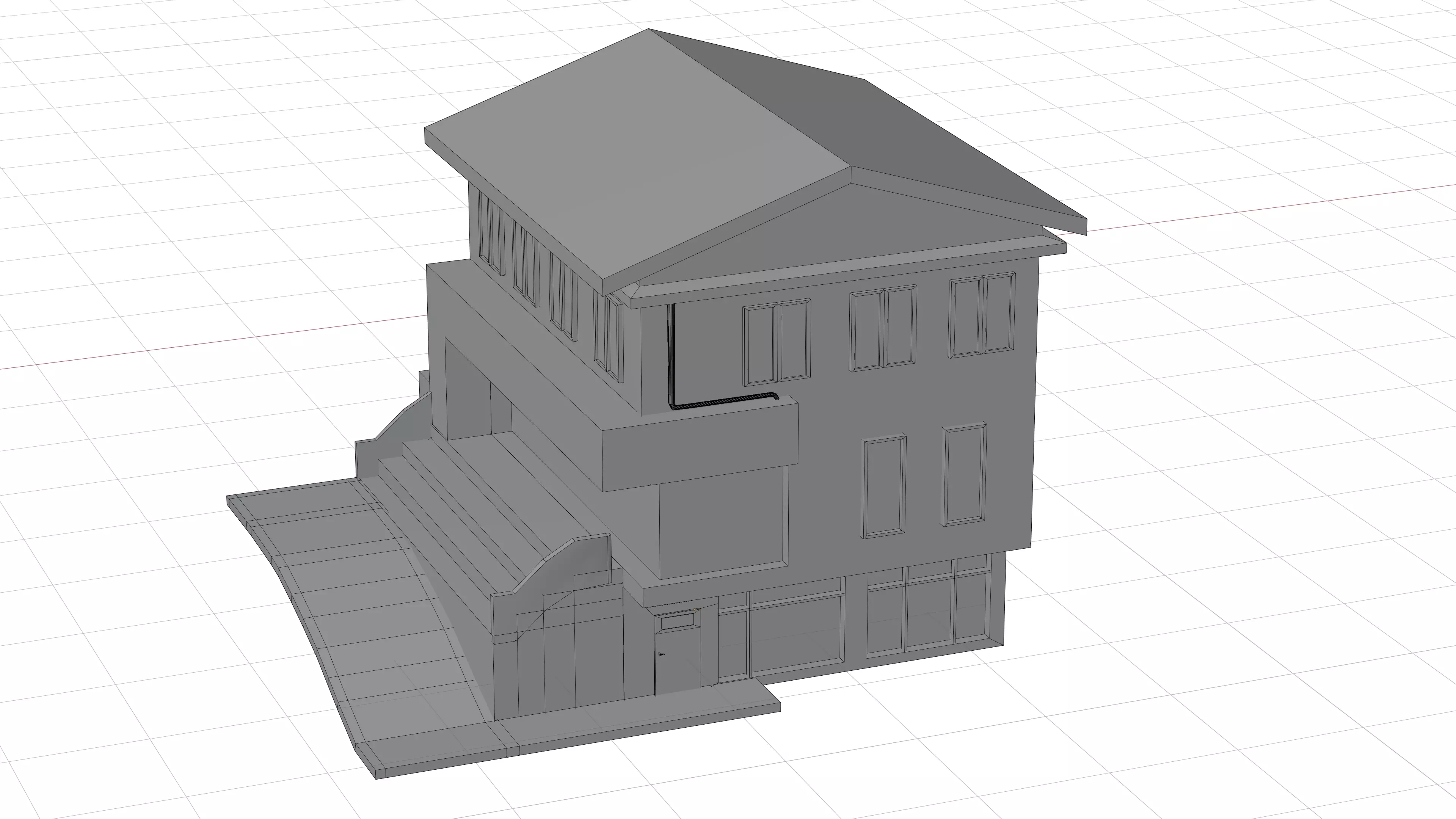 26 Low-Poly Buildings and Houses 3D Model Pack Low-poly 3D model_32