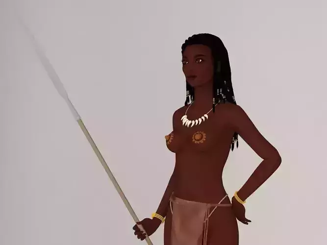Tribal girl Ashuna pose 01 3D model
