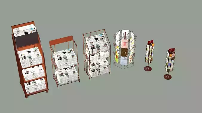 Bookstore 02 Book Store Low-Poly 3D model Low-poly 3D model