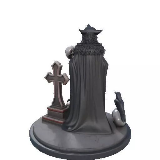 2555COLORFUL Werewolf Howling with Skull  3D Model  Halloween 3D print model_20