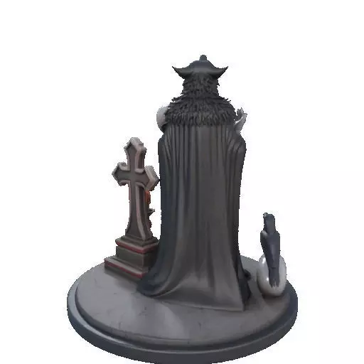 2555COLORFUL Werewolf Howling with Skull  3D Model  Halloween 3D print model_19