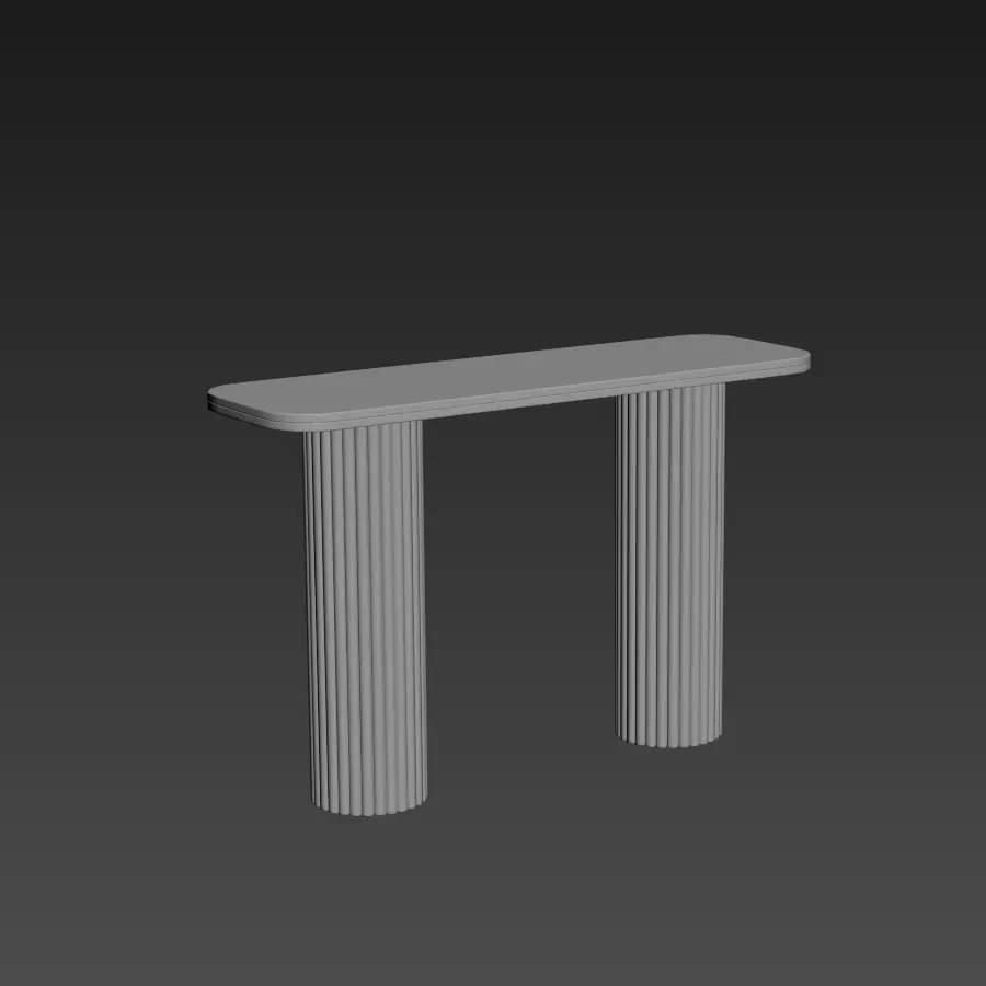 Selene Rectangular Marble Console Low-poly 3D model_8