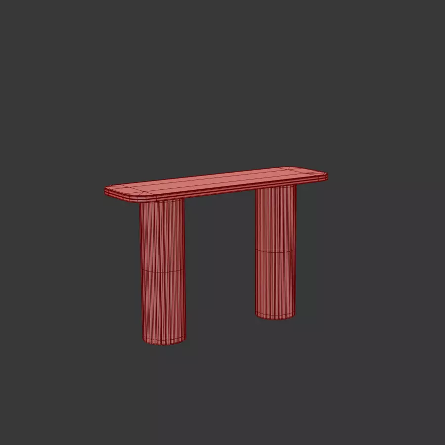 Selene Rectangular Marble Console Low-poly 3D model_7