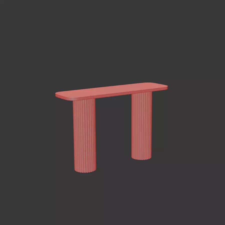 Selene Rectangular Marble Console Low-poly 3D model_10