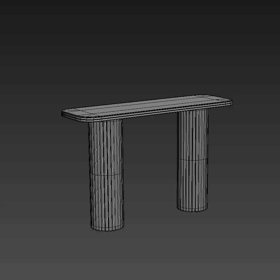 Selene Rectangular Marble Console Low-poly 3D model_9