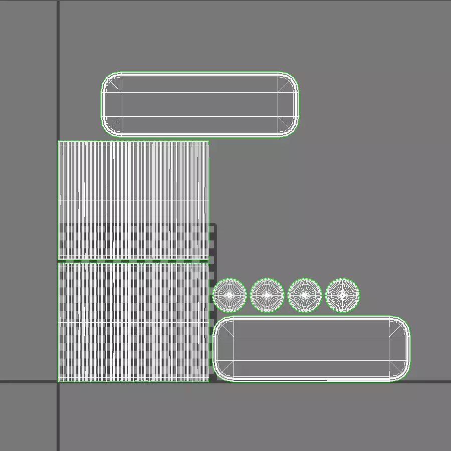 Selene Rectangular Marble Console Low-poly 3D model_15
