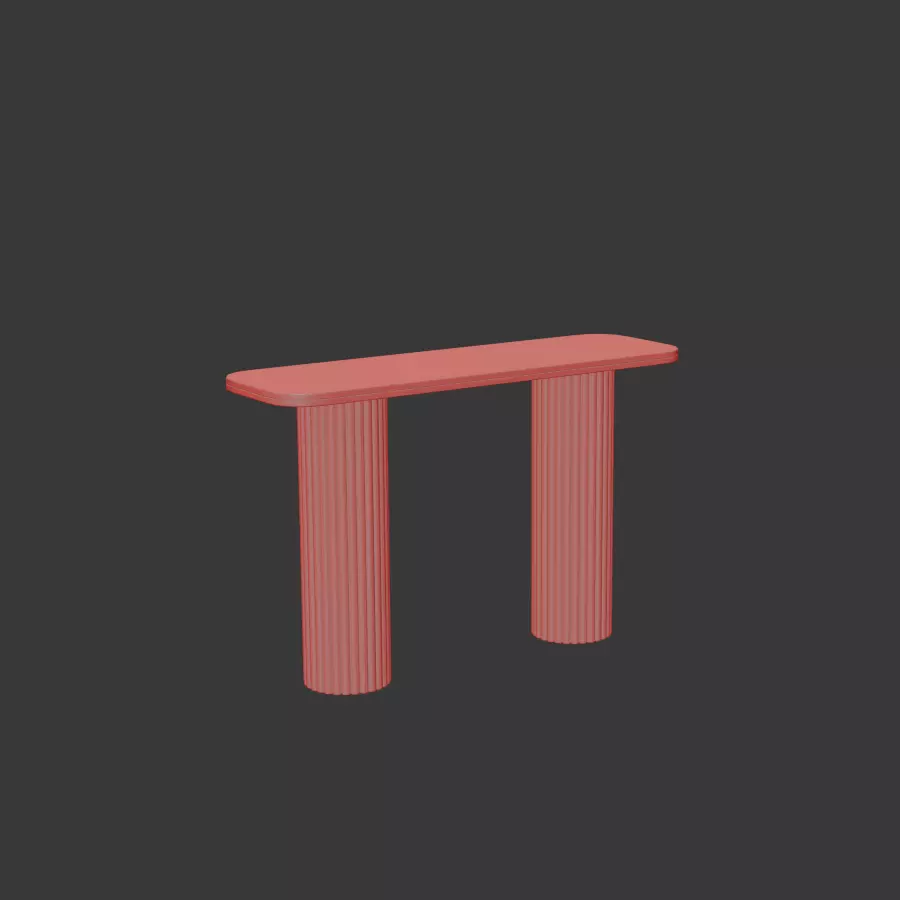 Selene Rectangular Marble Console Low-poly 3D model_6