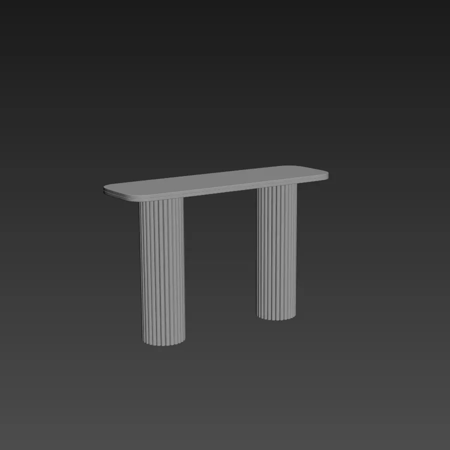 Selene Rectangular Marble Console Low-poly 3D model_12