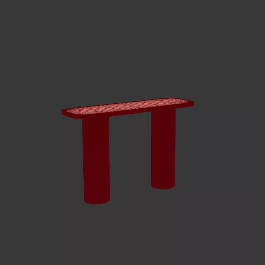 Selene Rectangular Marble Console Low-poly 3D model_11