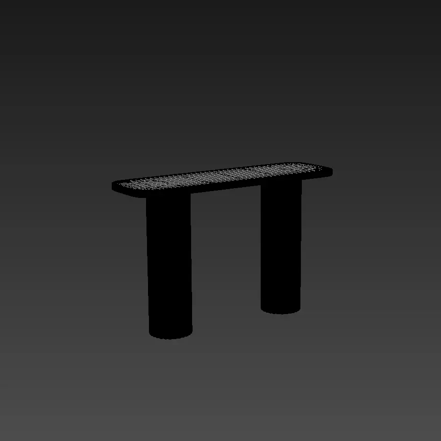 Selene Rectangular Marble Console Low-poly 3D model_13