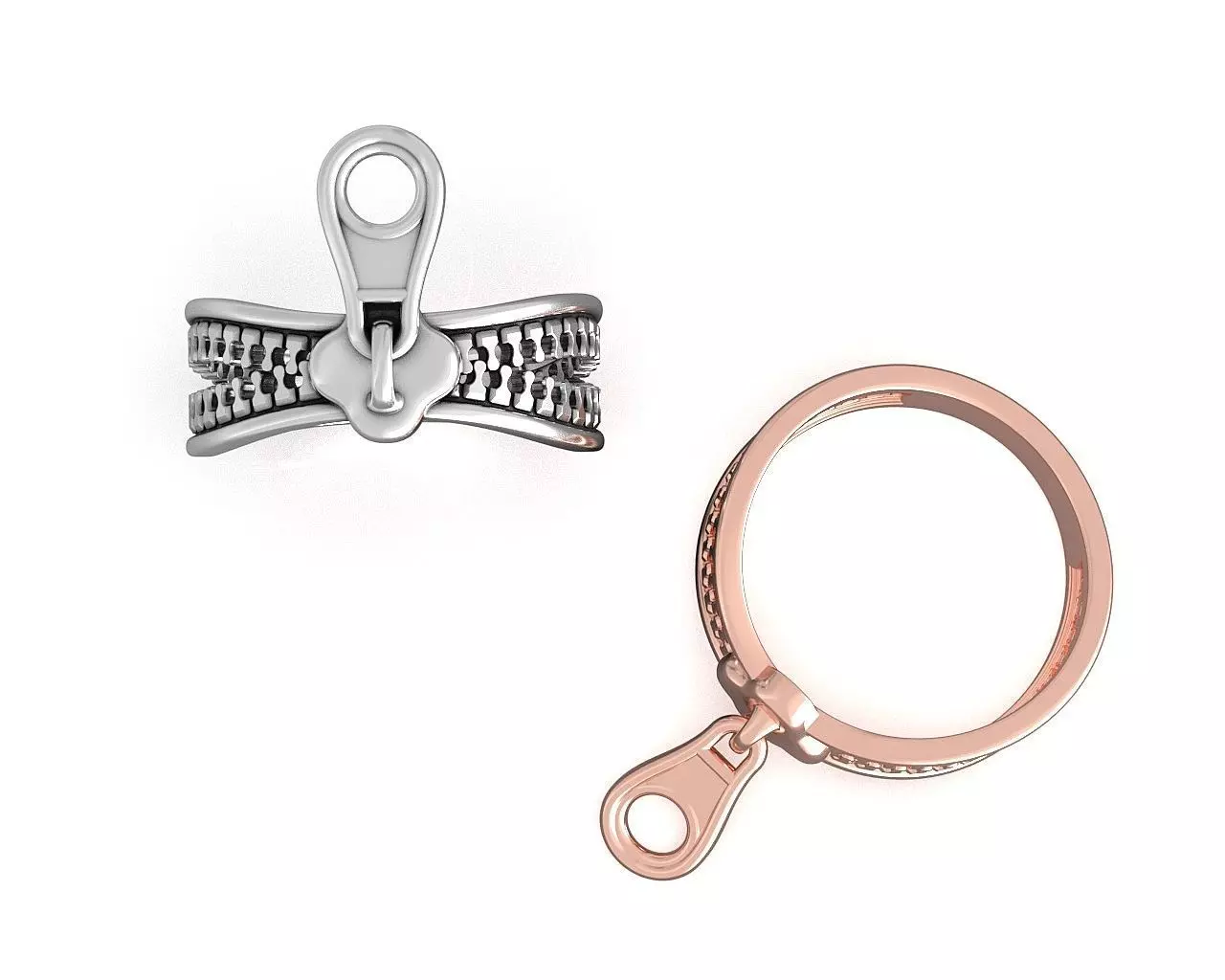 Zipper Ring 3D print model_2