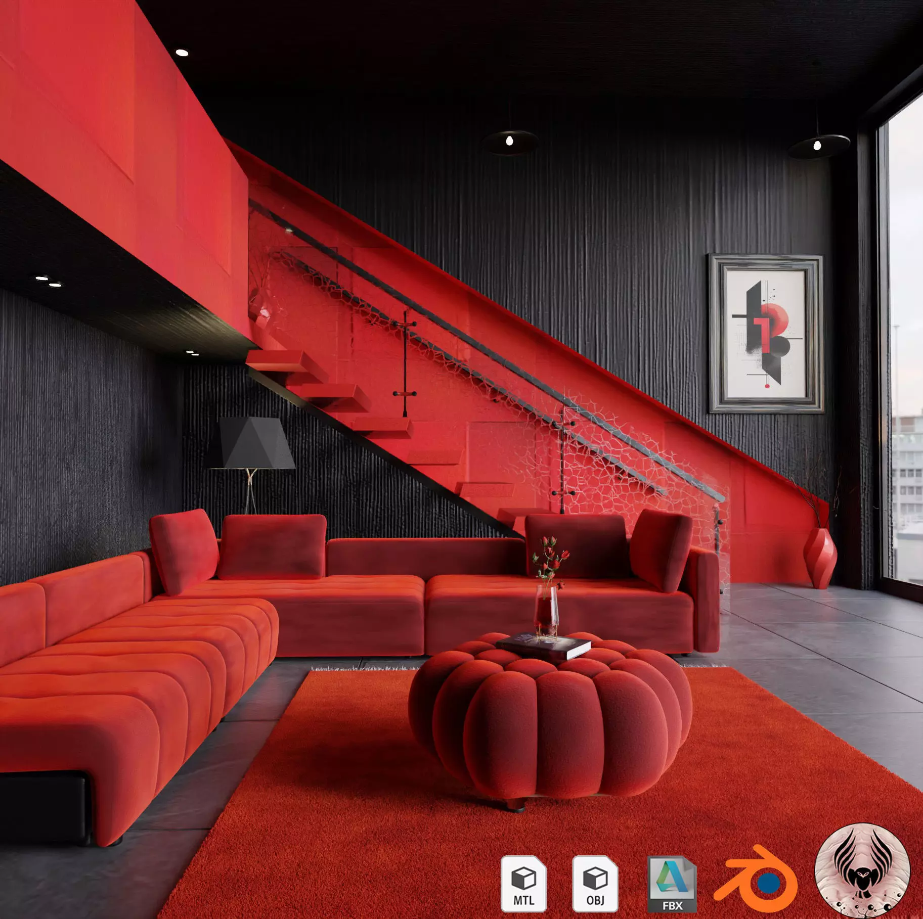 Living Room 3D model_0