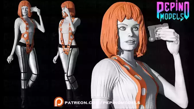 Leelo - Fifth Element- 62mm scale mini 3D print model 3D print model