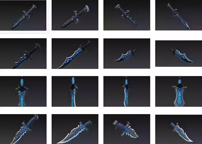Dark Ocean Weapon Collection - Low Poly Fantasy Weapon Pack  Dark Ocean Weapon Collection - Low Poly Fantasy Weapon Pack