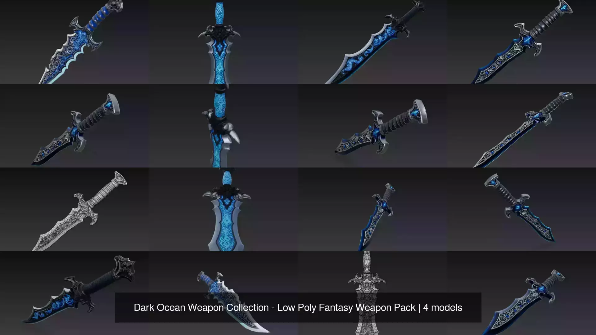 Dark Ocean Weapon Collection - Low Poly Fantasy Weapon Pack _1