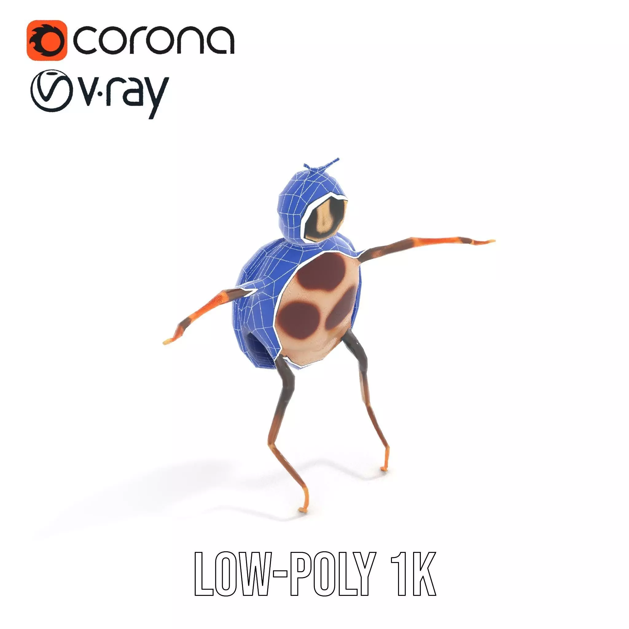 Red Ladybug Insect model pack Low-poly 3D model_15