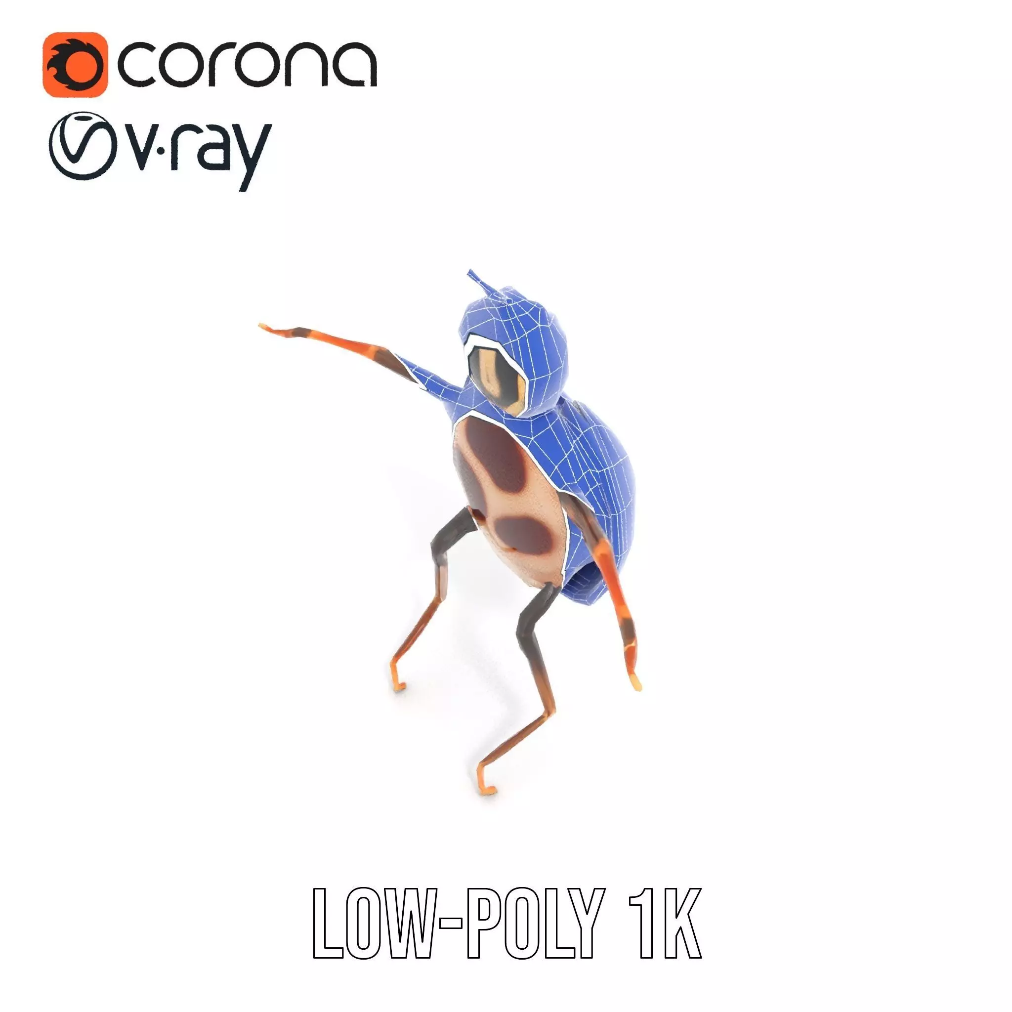 Red Ladybug Insect model pack Low-poly 3D model_20