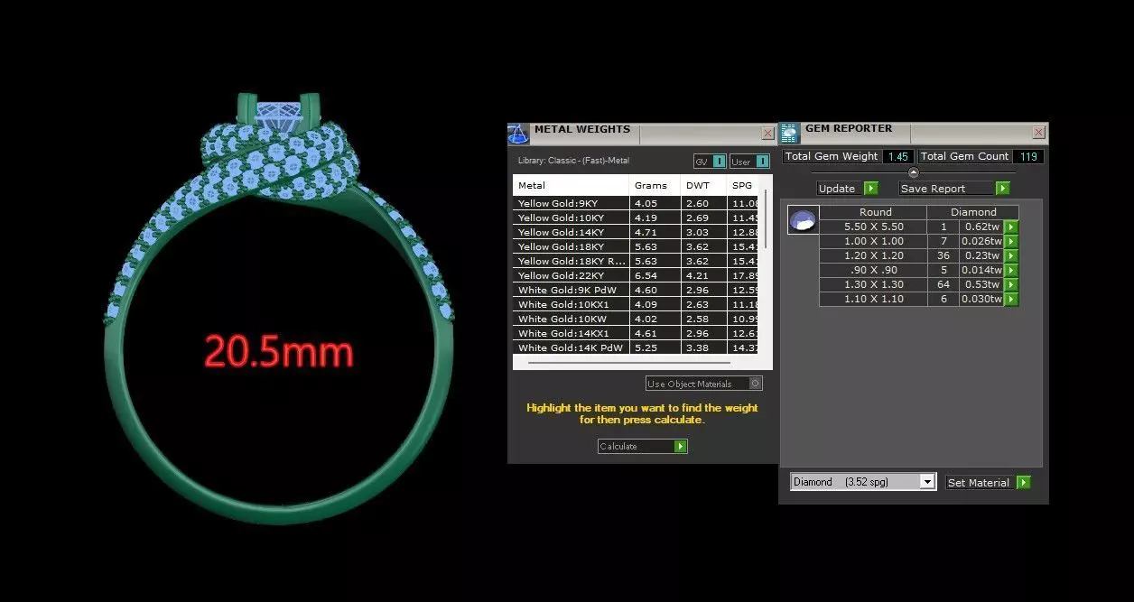 Trinity Ruban Solitaire Ring 14mm - 22 mm 3D print model_19