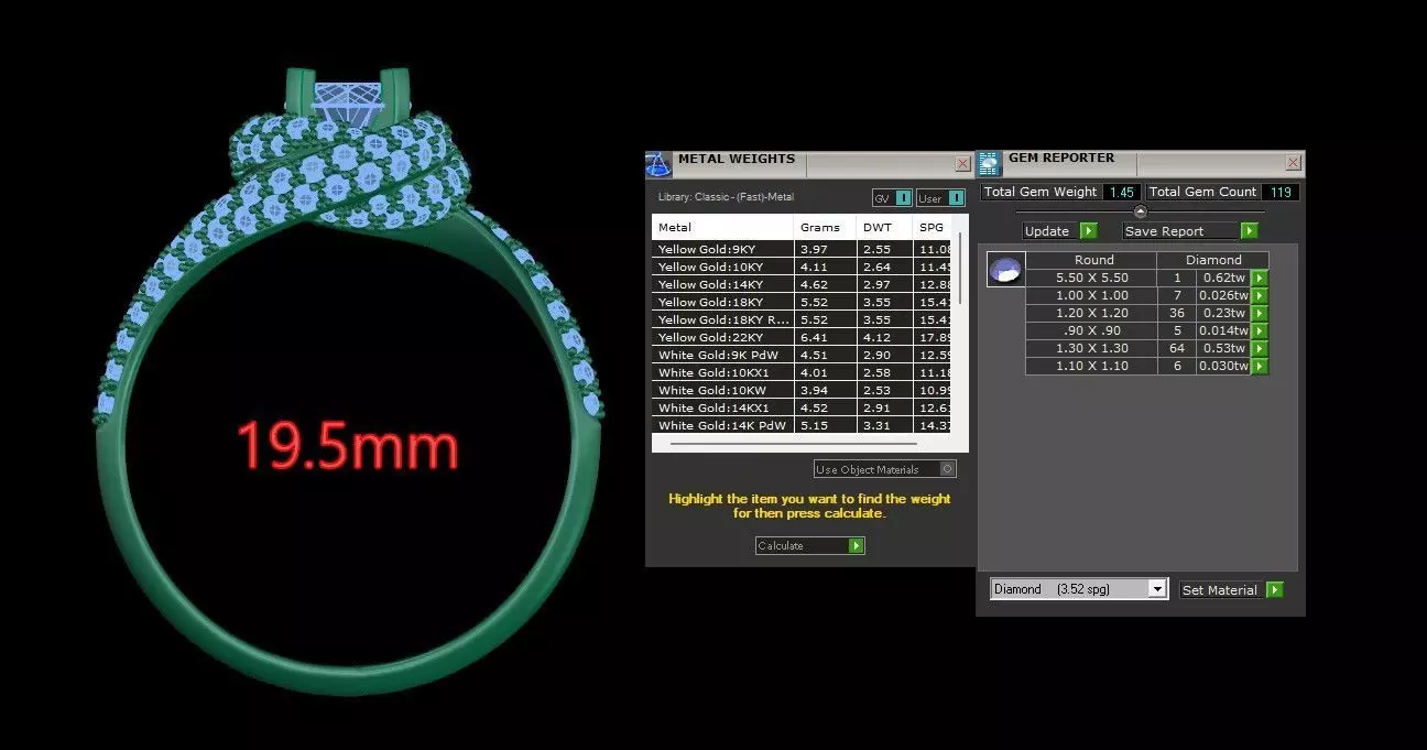 Trinity Ruban Solitaire Ring 14mm - 22 mm 3D print model_17