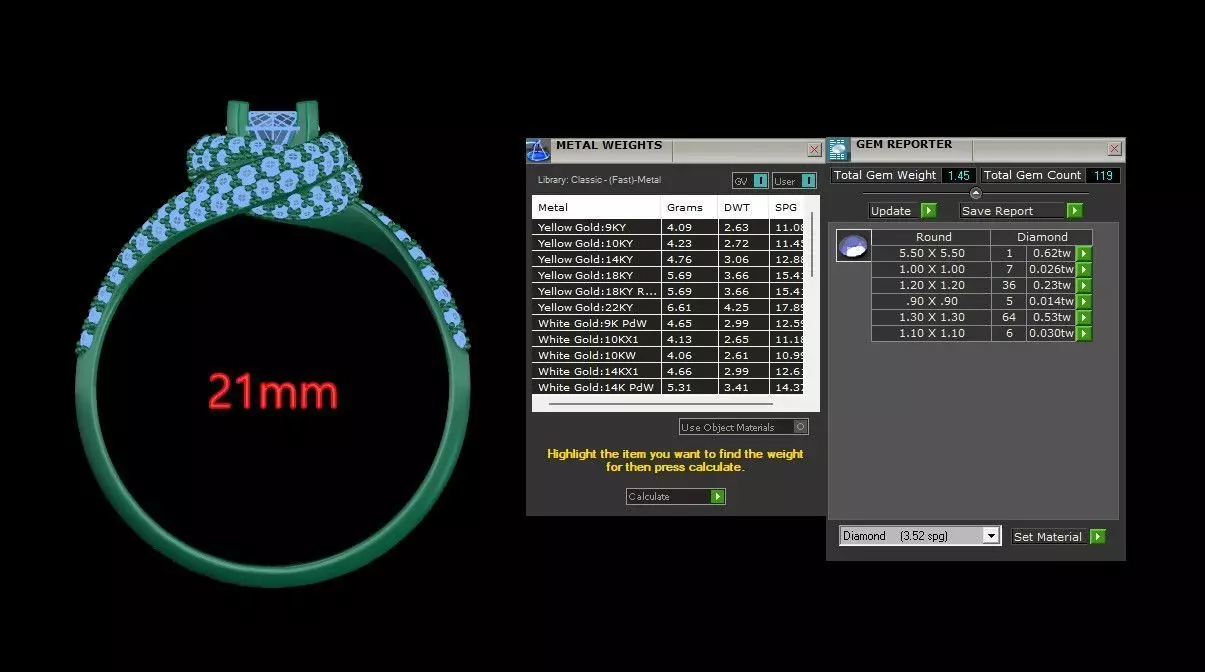 Trinity Ruban Solitaire Ring 14mm - 22 mm 3D print model_20
