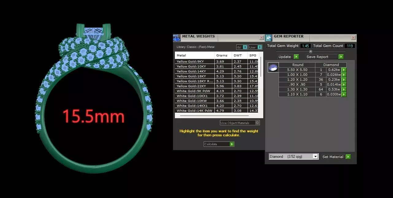 Trinity Ruban Solitaire Ring 14mm - 22 mm 3D print model_9