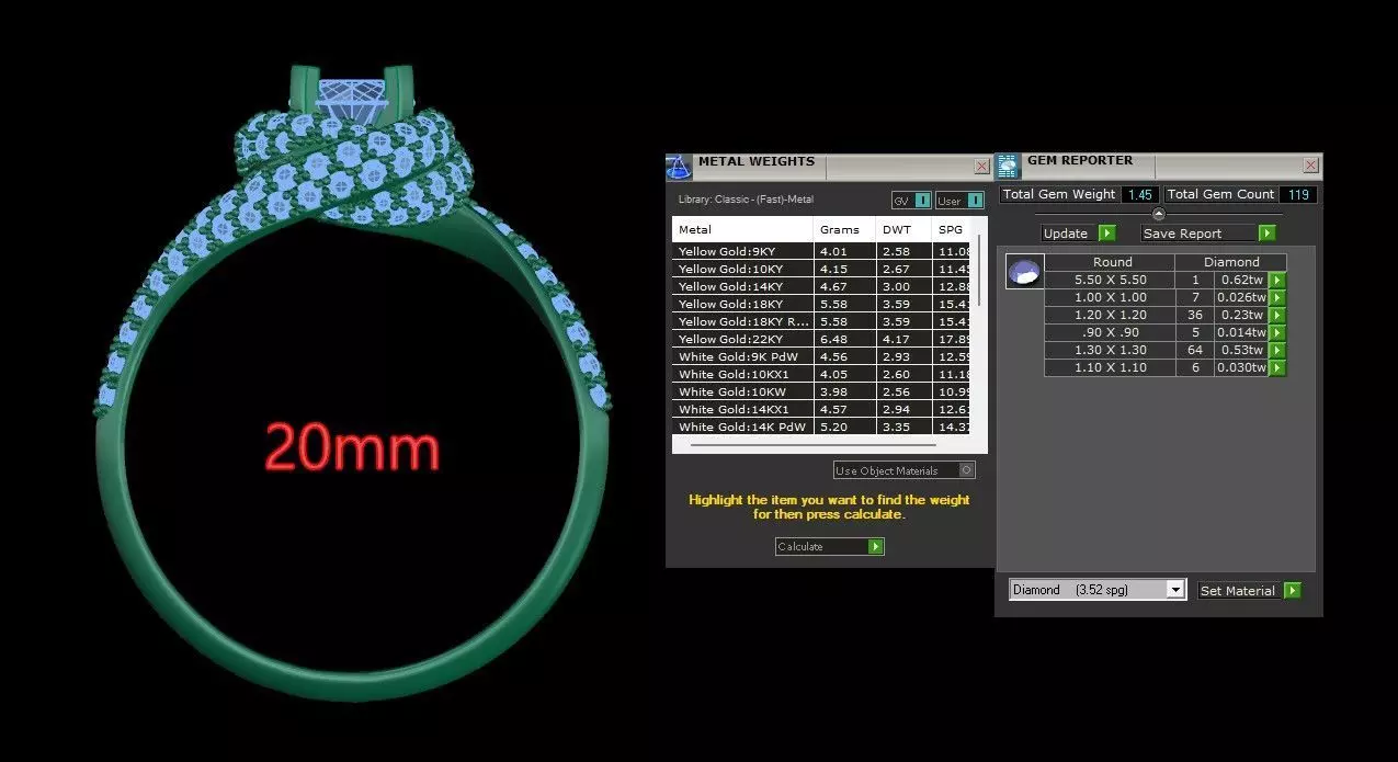 Trinity Ruban Solitaire Ring 14mm - 22 mm 3D print model_18