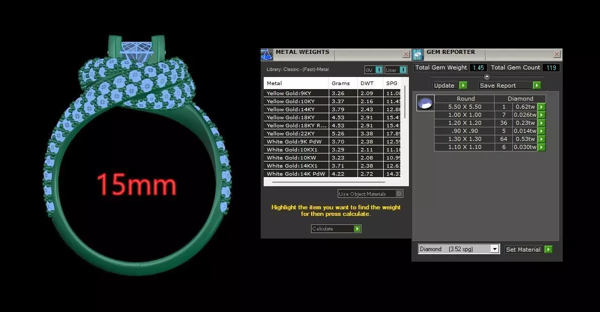 Trinity Ruban Solitaire Ring 14mm - 22 mm 3D print model_8