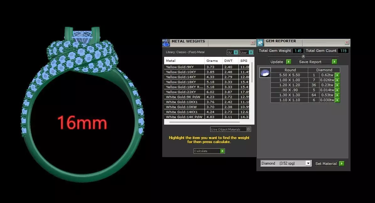 Trinity Ruban Solitaire Ring 14mm - 22 mm 3D print model_10