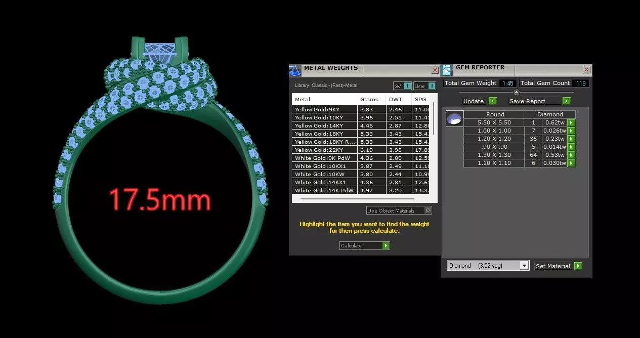 Trinity Ruban Solitaire Ring 14mm - 22 mm 3D print model_13