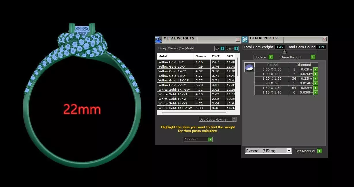 Trinity Ruban Solitaire Ring 14mm - 22 mm 3D print model_22