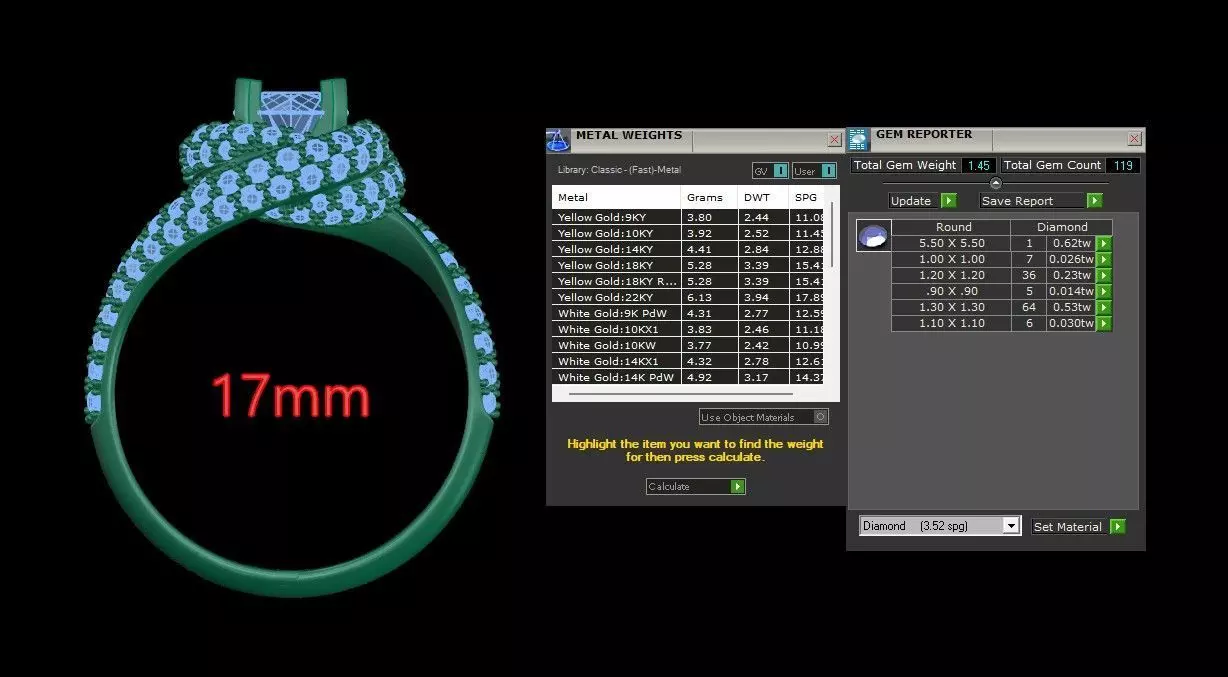 Trinity Ruban Solitaire Ring 14mm - 22 mm 3D print model_12