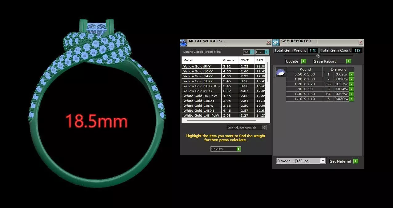 Trinity Ruban Solitaire Ring 14mm - 22 mm 3D print model_15