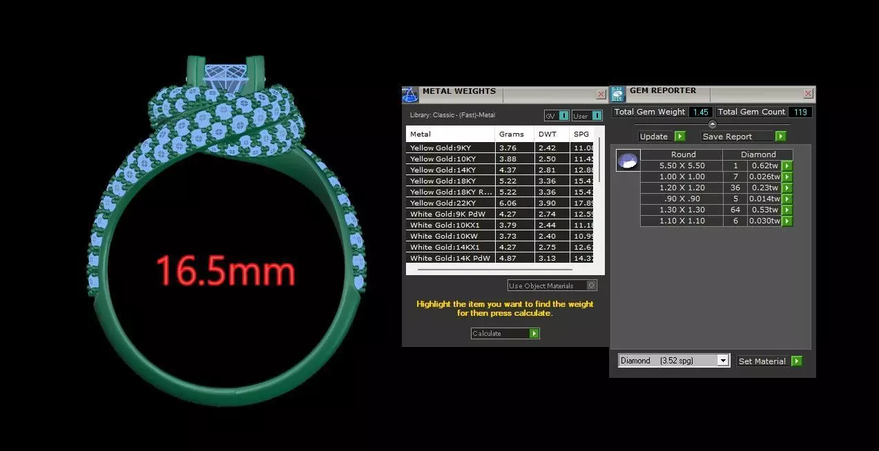 Trinity Ruban Solitaire Ring 14mm - 22 mm 3D print model_11