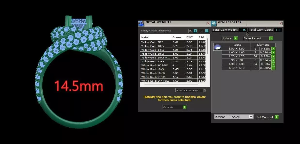 Trinity Ruban Solitaire Ring 14mm - 22 mm 3D print model_7