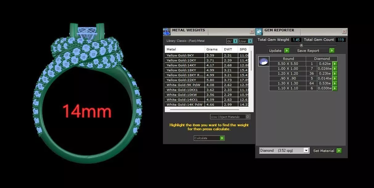 Trinity Ruban Solitaire Ring 14mm - 22 mm 3D print model_6