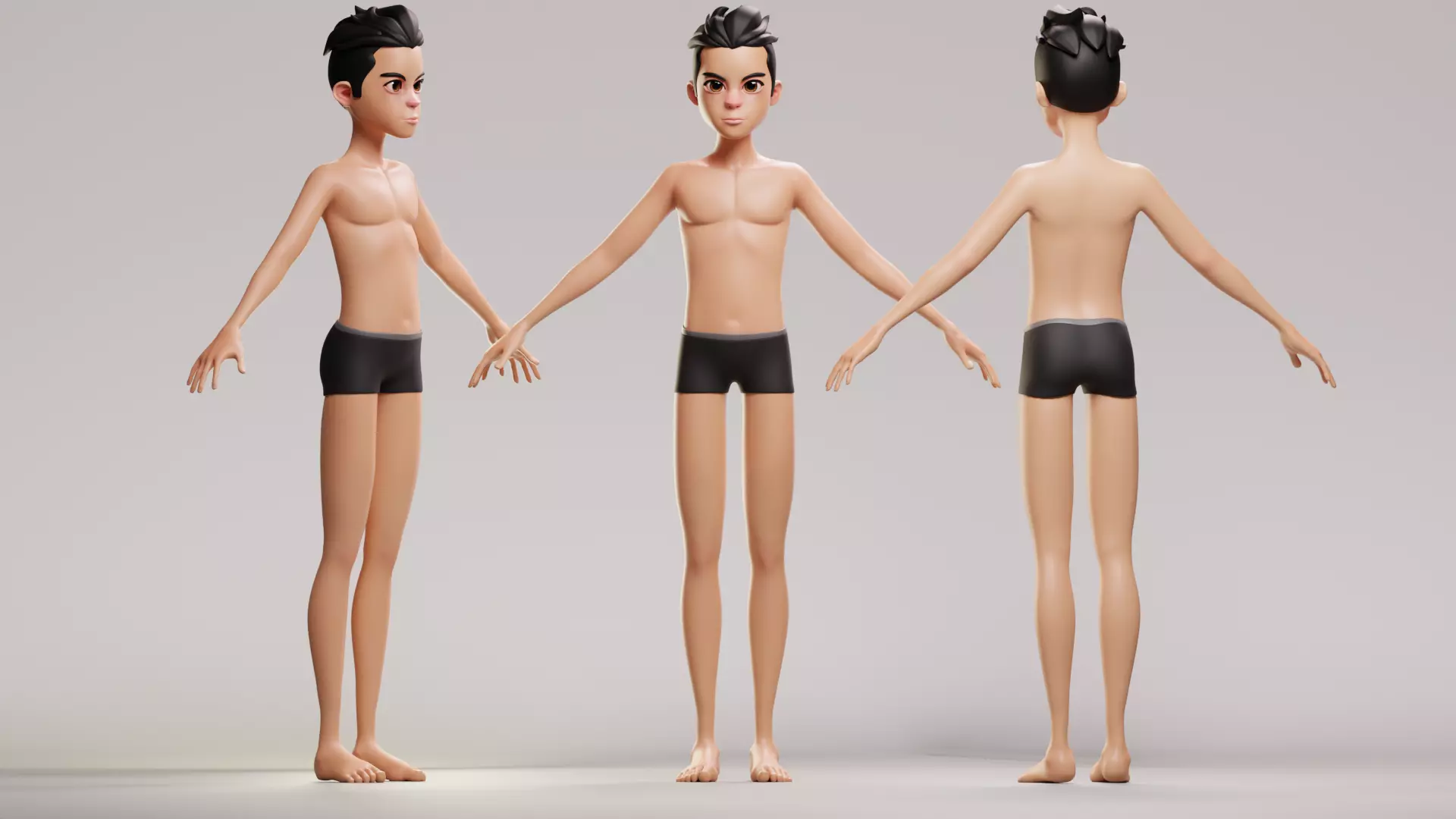 stylized little alex base mesh Low-poly 3D model Low-poly 3D model_6