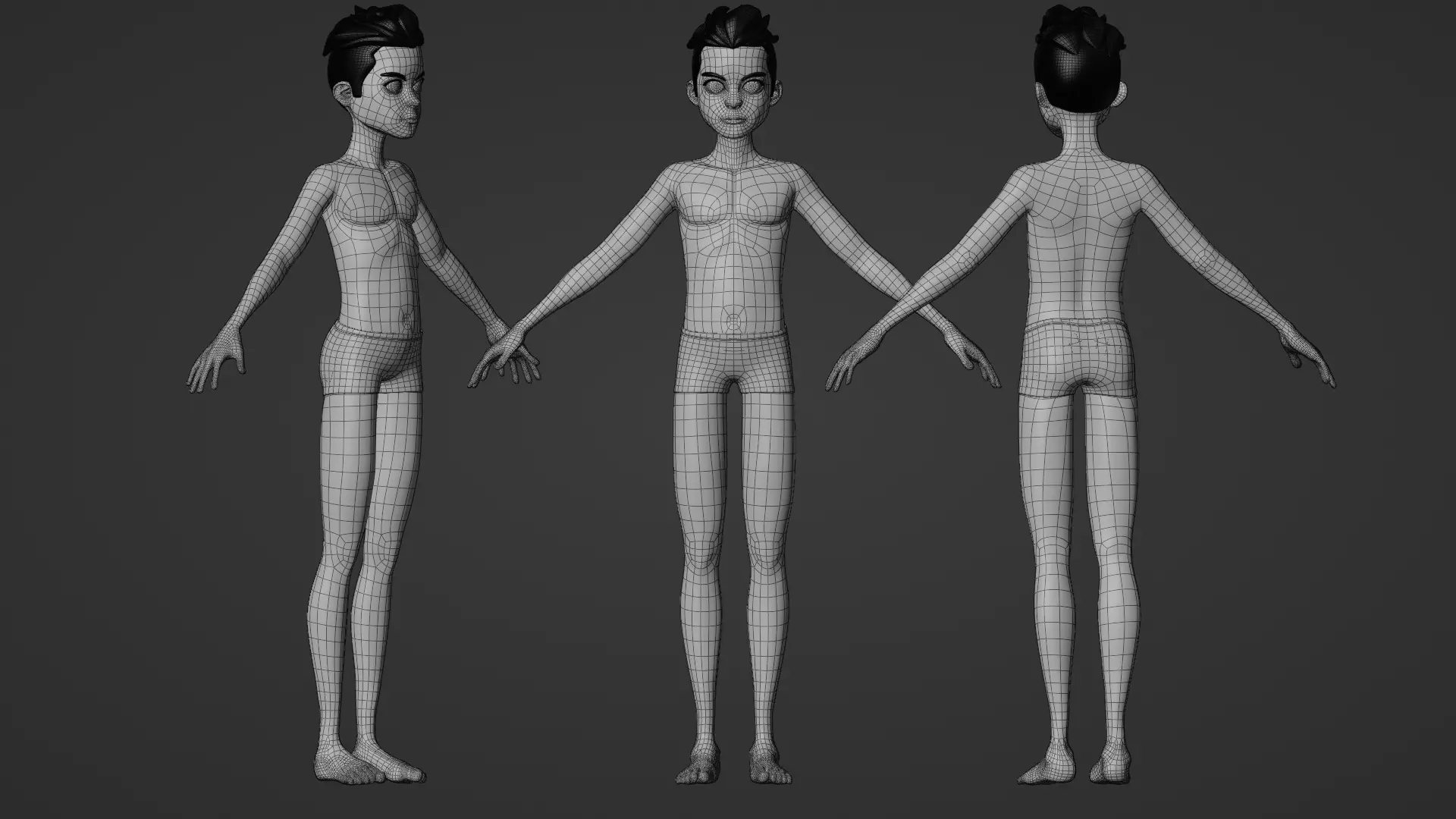 stylized little alex base mesh Low-poly 3D model Low-poly 3D model_7