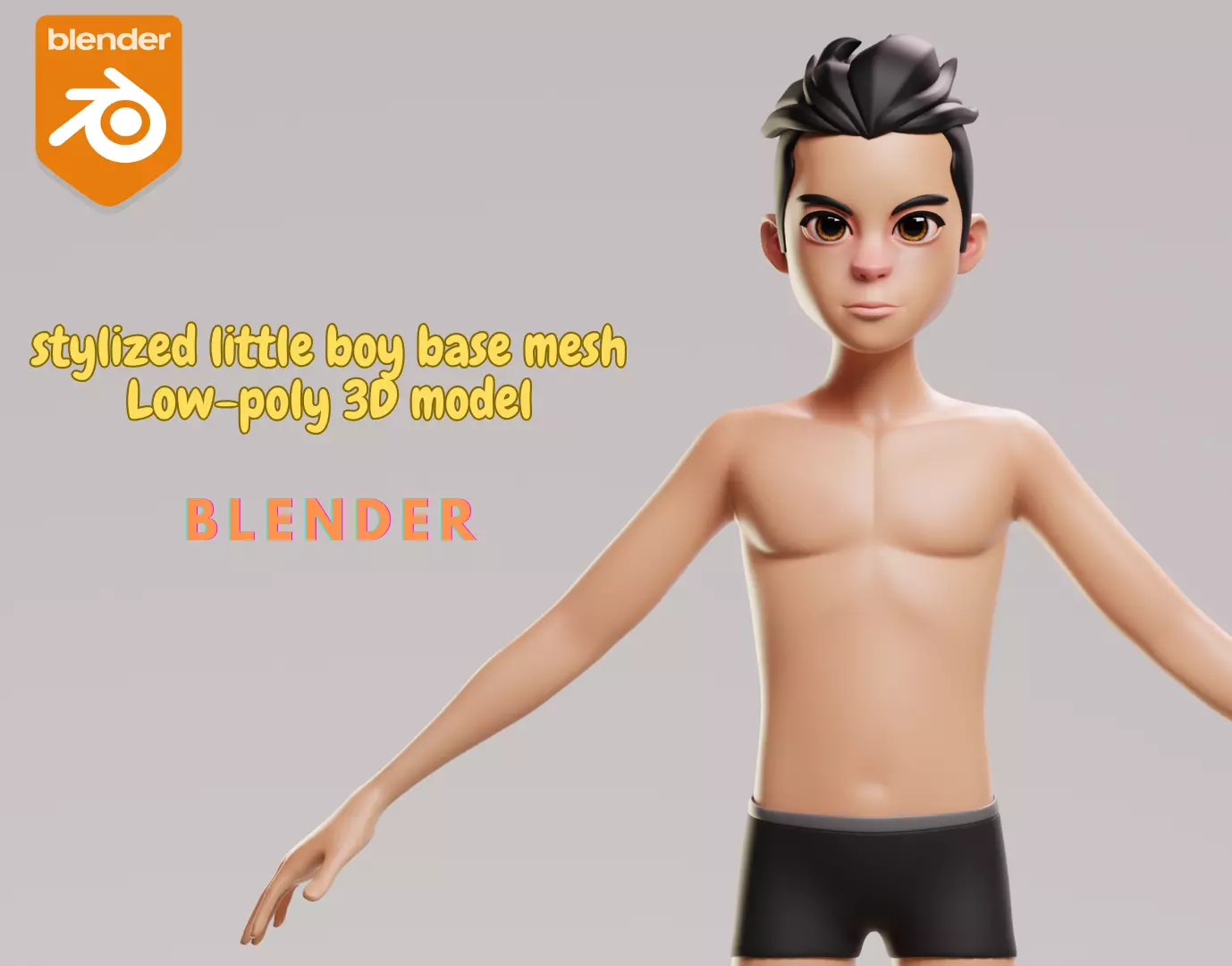 stylized little alex base mesh Low-poly 3D model Low-poly 3D model_0