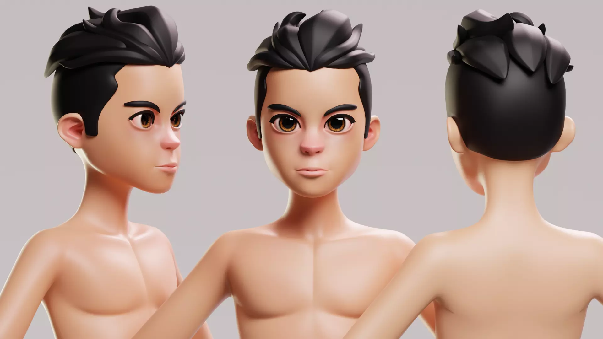 stylized little alex base mesh Low-poly 3D model Low-poly 3D model_8