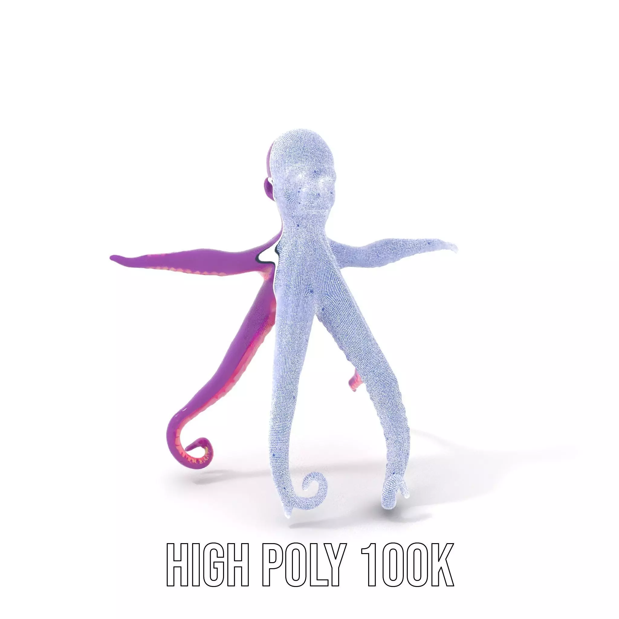 Purple Octopus Character model pack Low-poly 3D model_5