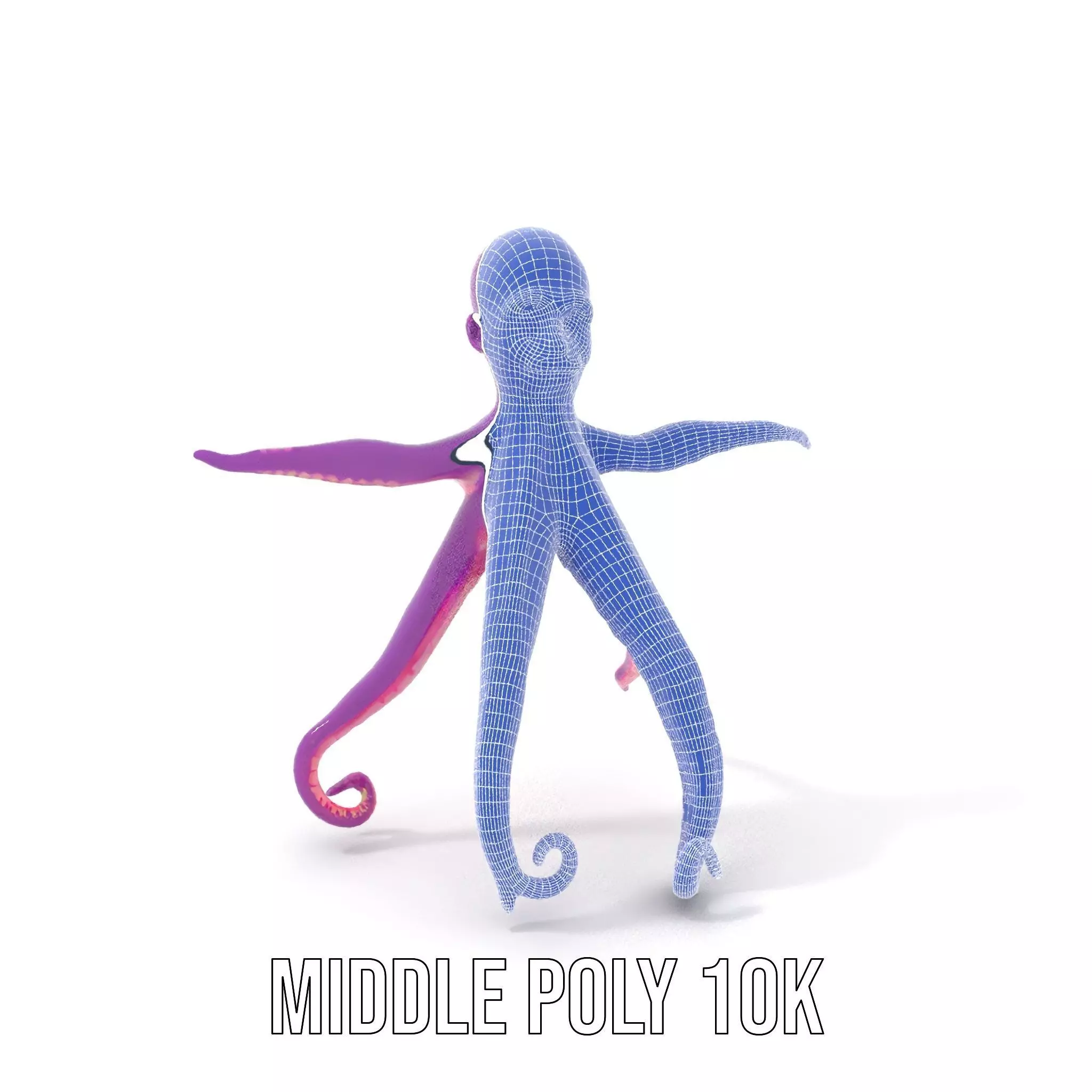 Purple Octopus Character model pack Low-poly 3D model_14