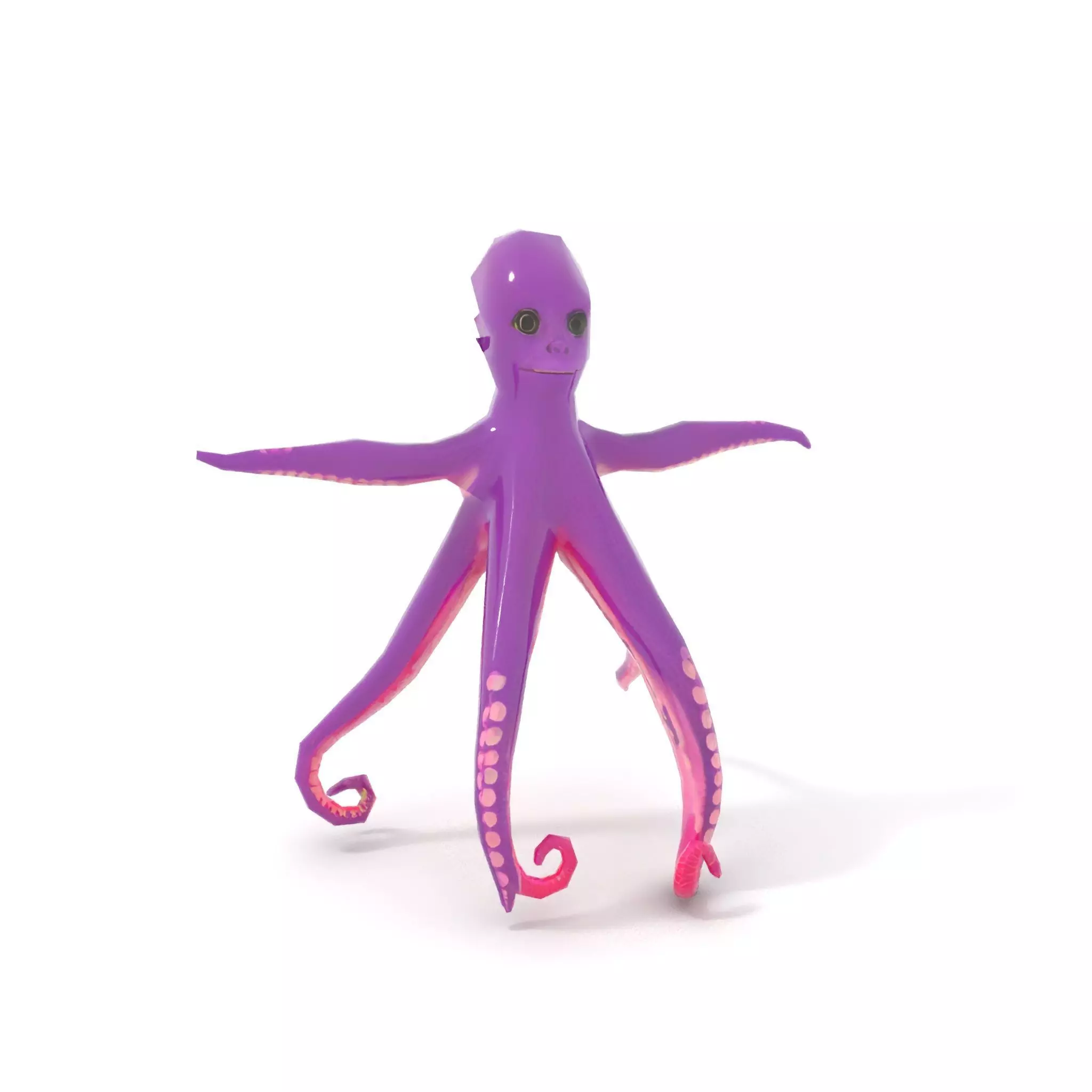 Purple Octopus Character model pack Low-poly 3D model_8